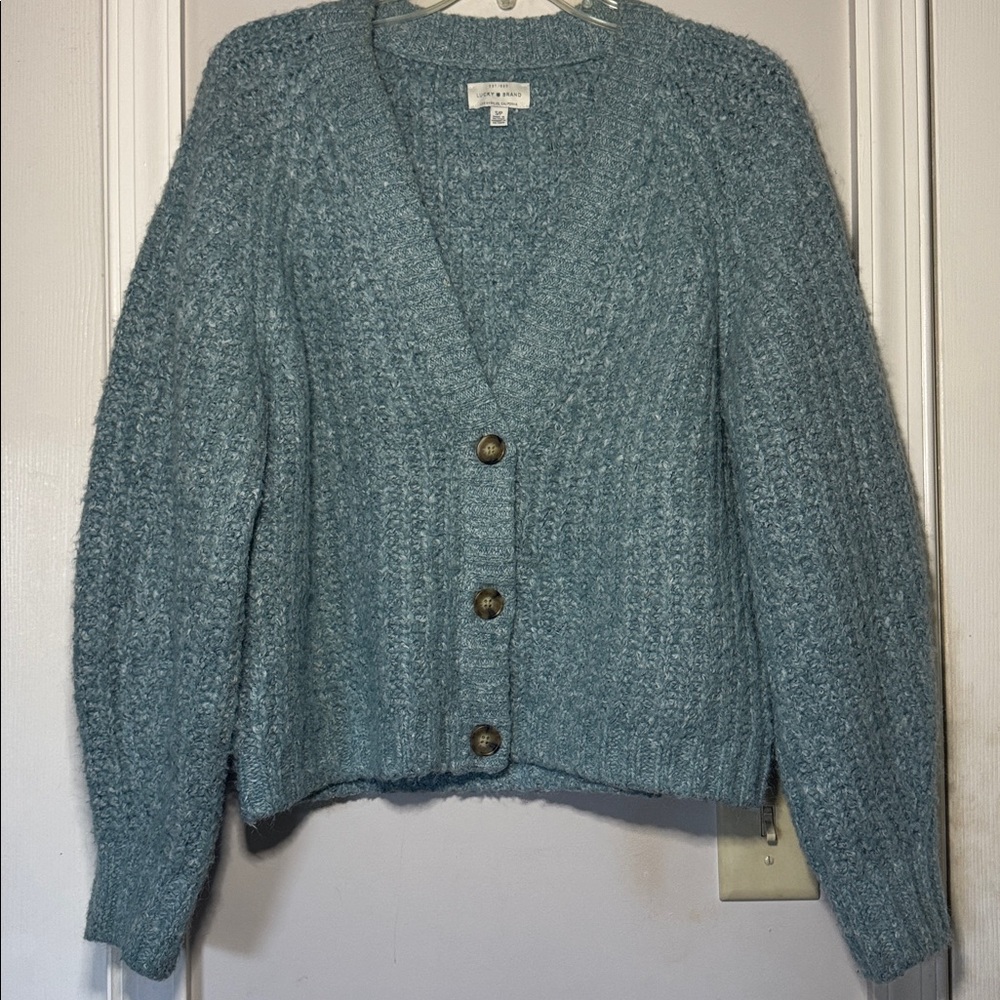 Lucky Brand Button Down Cardigan Oversized Sweater Wool Blend Women’s Small